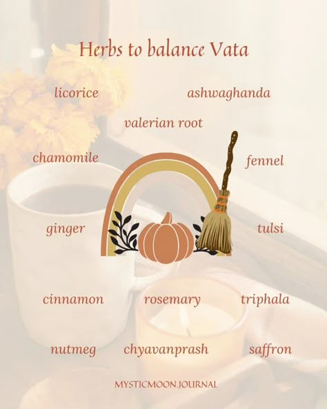 Herbs for vata dosha Herbs For Vata Dosha, Ayurveda Dosha Quiz, Vata Dosha Aesthetic, Vata Breakfast Ayurveda, Vats Dosha, Vata Foods, Vata Dosha Recipes, Vata Dosha Diet, Ayurvedic Routine