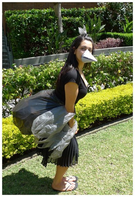 Day 114: #Emu #costume. Theme Me is a blog that follows a personal challenge to dress to a different theme everyday for a whole year. Emu Costume, Lady Gaga Applause, Immortan Joe, Australian Costume, Irish Festival, Theme Inspiration, Monster Costumes, Drag King, Dress Up Boxes