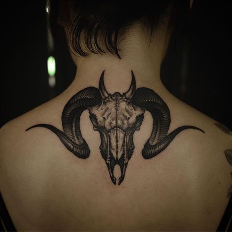 Skull Drawing Tattoo, Aries Symbol Tattoos, Tattoo Goat, Aries Ram Tattoo, Tattoo Chart, Front Neck Tattoo, Arm Tattoos Drawing, Ram Tattoo, Cow Tattoo