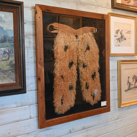 Western Decor Art - Early 1900's Framed Angora Wooly Chaps f  PA107 Cowboy Western Home Decor, Wooly Chaps, Western Living Room Wall Decor, Saddle Tree Decor, French Western Decor, Western Gallery Wall, Antique Western Decor, Vintage Western Home Decor, Western Interior Design