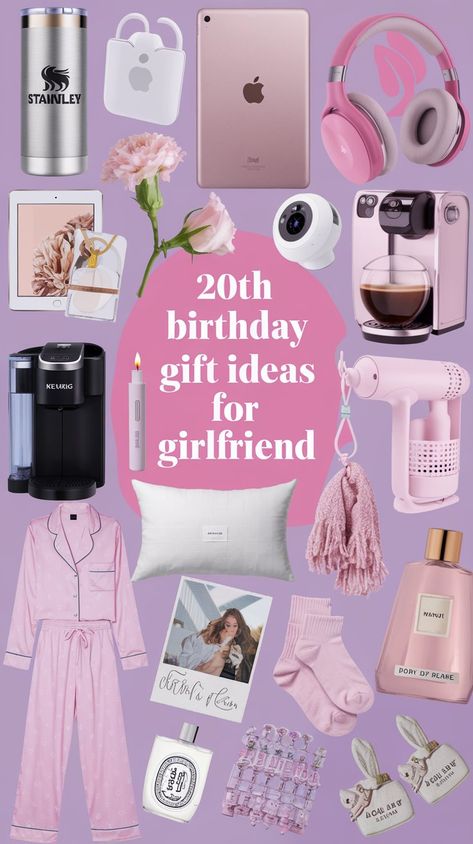 👧Looking for the perfect gift for your girlfriend's 20th birthday? From personalized keepsakes to fun and trendy presents, find the best ideas to make her feel special on her big day.   #18yearold#19th#20thBirthday#BirthdayGiftsForHer#GiftsForGirlfriend 20th Birthday Gifts For Girlfriend, 20 Presents For 20th Birthday, Gifts For 22 Year Old Woman, 20th Birthday Gift Ideas, Full Length Mirror With Led Lights, Metal Utility Cart, Gift Ideas For Your Girlfriend, Ideas For Your Girlfriend, Pompom Keychain