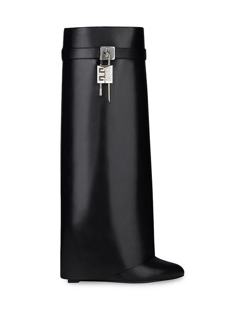 Shark Lock Boots, Lock Boots, Givenchy Shark, Almond Toe Boots, Givenchy Boots, Dr Shoes, Wide Fit Boots, Wide Boots, Slip On Boots