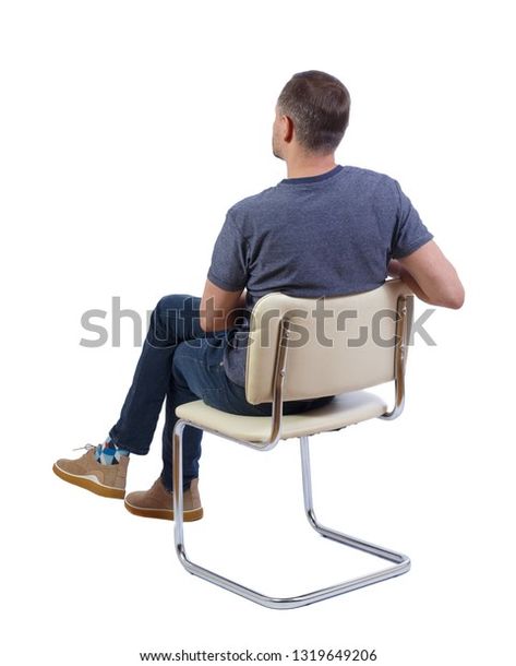 Back View Man Sitting On Chair Stock Photo 1319649206 | Shutterstock