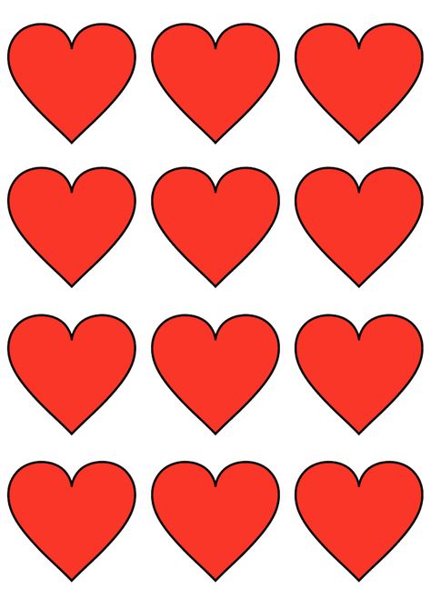 Valentines Cut Outs, Heart Cutouts Printable, Free Heart Printables Templates, Hearts Cut Out, Hearts Template Printable Free, Valentine Heart Template Free Printable, Free Printable Hearts, Heart Stickers Free Printable, Heart Printable Free