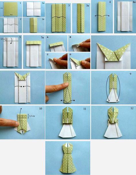 OBVIOUSLY CUTE: ORIGAMI DRESS Origami Clothes Fashion, Origami Clothing, Origami Clothes, Origami Dresses, Origami Hat, Bookmark Cards, Dress Origami, Best Origami, Origami Money