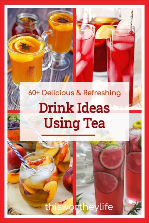 Alcoholic Tea Drinks, High Tea Drinks, Tea Drinks Recipes, Cold Tea Drinks, Flavored Tea Recipes, Tea Mocktail, Alcoholic Tea, Fruit Tea Recipes, Fruit Drinks Recipes