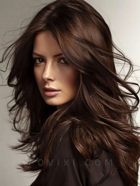 Fall Hair Color Trends 2024 for Brunettes, Blondes and Red Heads: 35 Ideas for All Hair Types Rich Chocolate Brown Hair Color, Lightening Dark Hair, Rich Chocolate Brown Hair, Rich Brunette Hair, Color Trends 2024, Cool Brown Hair, Rambut Brunette, Chocolate Brown Hair Color, Fall Hair Color Trends