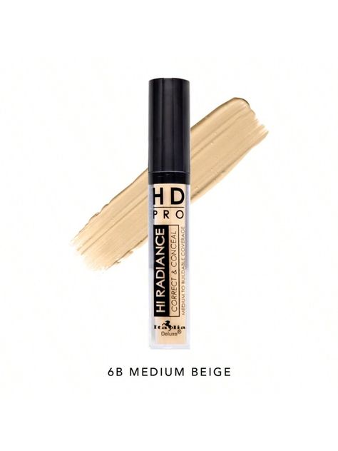 ¡HD Pro Hi Radiance Correct and Conceal te hará lucir como un ángel en poco tiempo! Con su textura cremosa y su cobertura media a edificable, este corrector camuflará tus imperfecciones, corregirá tu color y resaltará tus mejores rasgos. Pruébalo y experimenta su acabado mate de larga duración y su sensación de ligereza: ¡no te arrepentirás!  ✨ Textura ligera y cremosa ✨ Acabado mate ✨ De larga duración y de fijación rápida ✨ Corrige, oculta, contornea y resalta  ⚪️ Corrector de color blanco: aclara y neutraliza cualquier tono PRO.conceal.   Corrector de color amarillo claro: corrige la opacidad causada por los matices morados/azules e ilumina las ojeras para tonos de piel más claros.CORRECTOR LIQUIDO HD PRO HI RADIANCE ITALIA DELUXE MEDIUM BEIGE      Corrector líquido   Makeup, size featu Italia Deluxe, Beauty Health, Concealer, Media, Makeup, Beauty, Color, Make Up