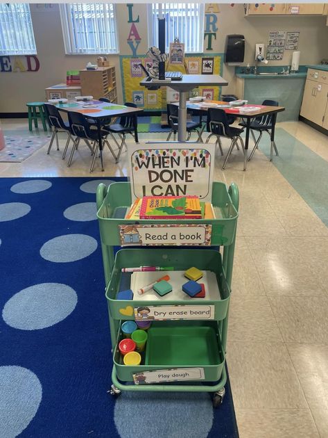 Literacy Rich Environment Preschool, Preschool Classroom Environment, Preschool Seating Ideas, Station Ideas For Preschool, Farmhouse Preschool Classroom, Preschool Small Group Organization, Pre K 4 Classroom Set Up, Pre K Room Set Up Classroom Layout, Tools Of The Mind Preschool