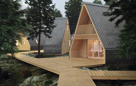 Best A-Frame Cabin Kits - Most Affordable A-frame Cabin Kits in USA A Frame Prefab House, A Frame Build, Modern Aframe Houses, A Frame Cabin Kit, A Frame Kit, Prefab A Frame, A Frame Ideas, A Frame Homes, Modern A Frame House