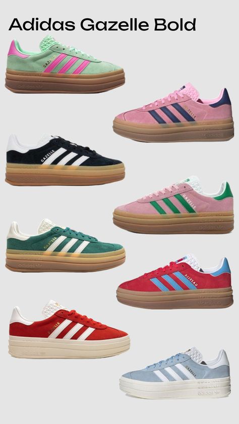 ADIDAS GAZELLE BOLD Gazelle Adidas, Adidas Gazelle Bold, Gazelle Bold, Velvet Sneakers, Pretty Shoes Sneakers, Shoe Wishlist, Cute Nike Shoes, Cute Sneakers, Adidas Campus