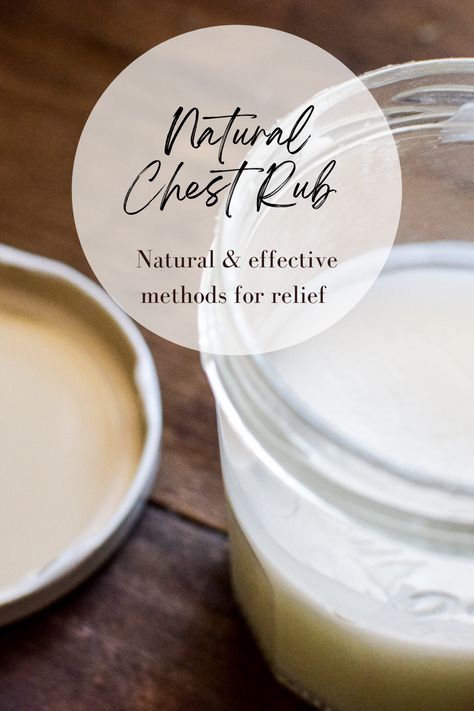 This natural chest rub for congestion and cough recipe works great for relieving symptoms. Natural and effective remedies. #naturalchestrub #naturalvaporrub #naturalhome Chest Rub For Cough, Lemon Essential Oil Recipes, Chest Congestion Relief, Chest Rub, Vapor Rub, Chest Congestion, Raw Coconut, Rub Recipes, Cold Symptoms