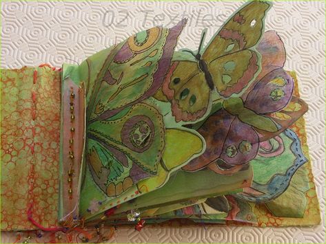 Art Book Ideas, Coloring Book Ideas, Book Butterfly, Butterfly Book, Slide Show, Arte Sketchbook, Arte Inspo, Fabric Book, Handmade Books