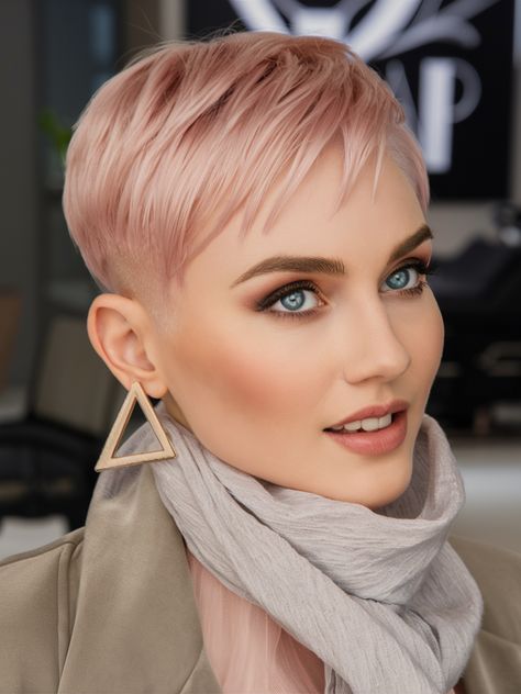 27 Winter Haircuts for Plus Size Women 2024-2025: Stylish Ideas for Every Face Shape Pixie Haircuts For Oval Faces, Haircuts For Plus Size Women, Haircuts For Plus Size, Pixie Color, Cropped Pixie, Winter Haircuts, Winter Hairstyle, Short Cropped Hair, Platinum Blonde Pixie