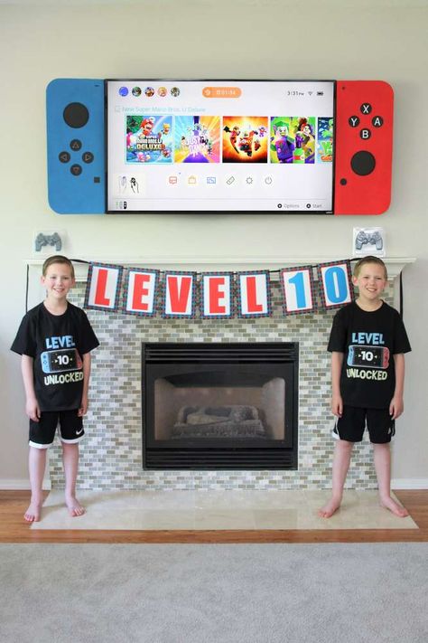 Video games Birthday Party Ideas | Photo 2 of 22 | Catch My Party Nintendo Birthday Party, Game Truck Birthday Party, Games Birthday Party, Game Truck Party, Nintendo Party, Super Mario Bros Birthday Party, Video Games Birthday Party, Mario Bros Birthday, Super Mario Birthday Party