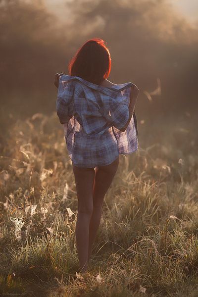 Absolutely LOVE the backlighting and the idea of underwear with no bra and a mans shirt coming half way off!! outdoor boudoir photography https://www.creativeportfolio.net/ Budiour Outfit Ideas, River Shoot Photography, Bodouir Photoshoot Ideas Outdoor, Western Bourdier Photoshoot, Country Bodouir Photoshoot Ideas, Flirty Pictures Ideas, Outdoor Boidour Poses, Outdoor Boudiour Ideas Fall, Creek Boudiour Photo