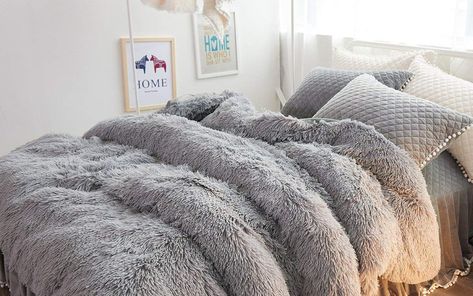 Sherpa Comforter, Pretty Duvet Covers, Comfy Beds, Flannel Duvet Cover, Grey Duvet, Gray Duvet Cover, Cute Bedding, Best Duvet Covers, Bedding Sets Online