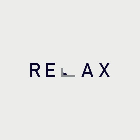 typography logo with the words relax and the letter l resembles a bed Lazy Logo Design, Relax Word Art, Life Logo, Typographic Logo, Letter L, Vending Machine, Typography Logo, The Words, Word Art