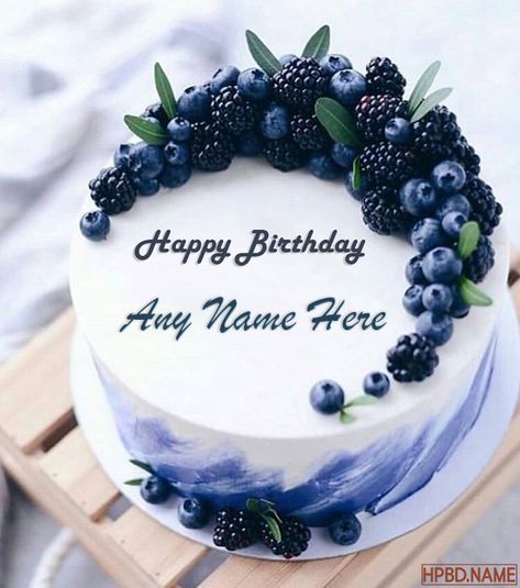 Create beautiful blueberry cake with name editing, unique name on beautiful blueberry birthday cake created and shared for free from hpbd.name. They look so delicious and there's nothing better that you can write your name on this cake. We always try to share the cake as real as possible. Send names on this birthday cake and make birthdays of friends and relatives even more special. Cake Name Edit, Happy Birthday Cake Writing, Write Name On Cake, Happy Birthday Cake With Name, Birthday Cake Write Name, Torte Creative, Birthday Cake Writing, Birthday Cake With Name, Happy Birthday Cake Photo