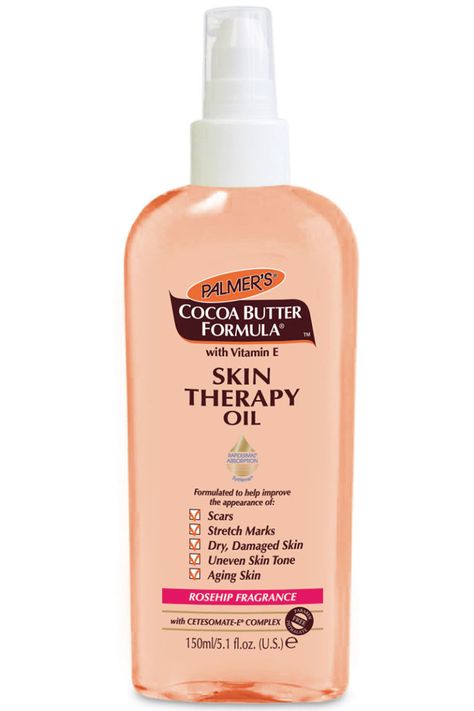 Charting: 10 Best Body Oils  - HarpersBAZAAR.com Cocoa Butter Formula Skin Therapy Oil, Skin Therapy Oil, Best Body Oil, Moisturizing Body Oil, Palmers Cocoa Butter, Skin Care Routine For 20s, Healing Dry Skin, Cocoa Butter Formula, Skin Therapy