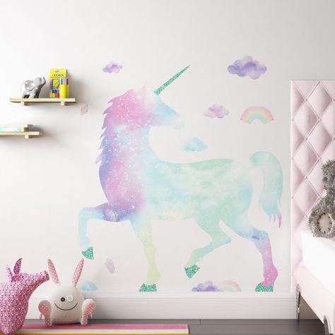 Explorer Nursery, Galaxy Unicorn, Stickers Quotes, Rainbow Bedroom, Unicorn Room, Bible Wall Decals, Unicorn Bedroom, Heart Wall Decal, Family Wall Decals