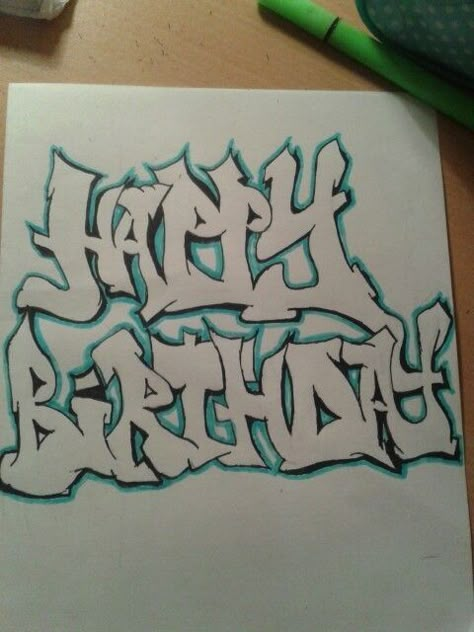 Graffiti Card Ideas, Graffiti Lettering Happy Birthday, Graffiti Birthday Cards, Happy Birthday Letters Design, Happy Birthday In Graffiti Letters, Happy Birthday Graffiti Letters, Happy Birthday Graffiti Art, Happy Birthday Sketch Drawing, Happy Birthday Graffiti