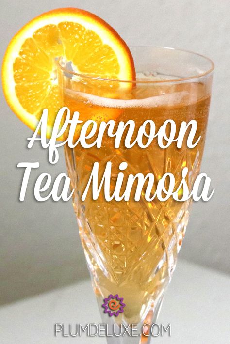 Two Afternoon Tea Mimosa Recipes Afternoon Tea Drinks, Tea Party Drinks Beverages, Afternoon Tea Cocktails, Mocktails For Tea Party, Tea Party Drink Ideas, High Tea Cocktails, Tipsy Tea Party Ideas, Alcoholic Tea Drinks, High Tea Drinks