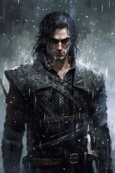 Witcher Character Design, Vampire Male Art, The Witcher Art, Prompt Illustration, Black Warrior, Short Black Hair, Witcher Art, Roleplay Characters, The Witcher 3