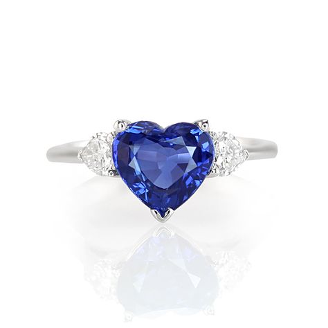 sapphire heart ring Heart Shaped Sapphire Ring, Sapphire Heart Ring, Blue Heart Ring, Heart Shaped Engagement Rings, Cute Engagement Rings, Steampunk Necklace, Magical Jewelry, Dream Engagement Rings, Fancy Jewellery