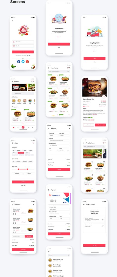 Food Mobile App Design, Restaurant App Ui Design, Food Ordering App Ui Design, Food Delivery App Ui Design, Food Ui Design, Healthy Food App, Restaurant App Design, Food Delivery Design, Food App Ui Design