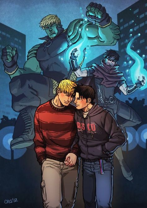 Hulkling and Wiccan by Cris-Art #CrisArt #Wiccan #Asgardian #BillyKaplan #Hulkling #DorrekVIII #TeddyAltman #KreeSkrullHybrid #YoungAvengers Old Superheroes, Wiccan Marvel, Marvel Young Avengers, Gay Comics, Young Avengers, Young Men, Gay Art, Comic Heroes, Avengers Assemble