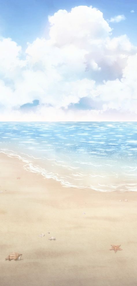 Beach Anime Background, Anime Beach Background, Beach Background Wallpapers, Photo Kawaii, Anime Beach, Sea Illustration, Episode Backgrounds, Min Min, Romantic Background