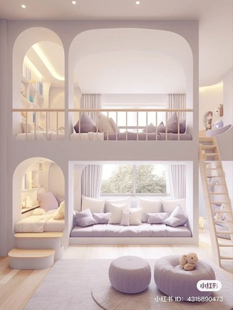 Cool Loft Beds, Women Cave, A Loft Bed, Nice Rooms, Amazing Bedroom Designs, Dream Bedroom Inspiration, Cool Room Designs, Bedroom Decor Lights, Kids Room Interior Design