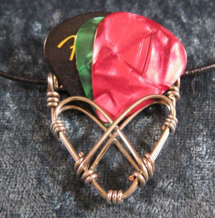 Guitar Pick Holder - Necklace - Handmade Guitar Pick Holder Guitar Pick Holder Necklace, Guitar Pick Wire Wrap, Guitar Pick Holder, Guitar Picks Crafts, Pick Holder, Handmade Guitar, Guitar Pics, Guitar Picks, Handmade Wire