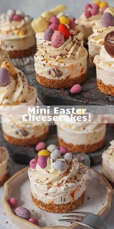 Mini Easter Cheesecakes! - Jane's Patisserie Easter Cheesecakes, Orange Cheesecake Recipes, Easter Cheesecake, Easter Cooking, Individual Cheesecakes, Janes Patisserie, Dessert Summer, Bbq Summer, Easter Sweets