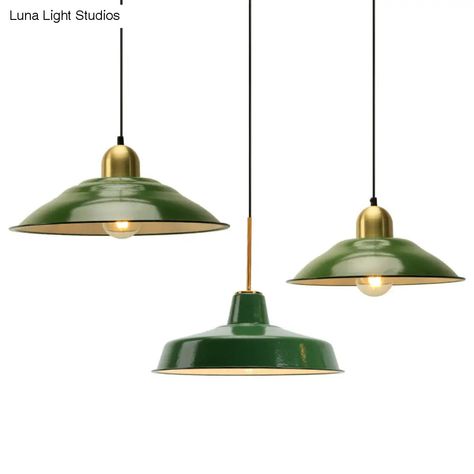 This product, the Enamel Green Shaded Suspension Lamp Retro Metal 1-Light Cafe Hanging Light Fixture, is a pendant light fixture made of metal with a green enamel finish. The shade is made of iron and is a Saucer style with a Barn Dome Semicircle Cone shape. The light bulb is not included, but the fixture is compatible with E26/E27 base bulbs. The voltage is 110V-120V 220V-240V.Size: 10 to 14 Inch Fixture Width: 14.5" 14" 12" Fixture Height: 6" 11" 13" 9" Bulb Included: No Number of Lights: 1 Co Porcelain Pendant Light, Kitchen Shades, Green Barn, Green Dome, Green Lamp Shade, Lamp Retro, Hanging Fixture, Hanging Light Fixtures, Canopy Lights