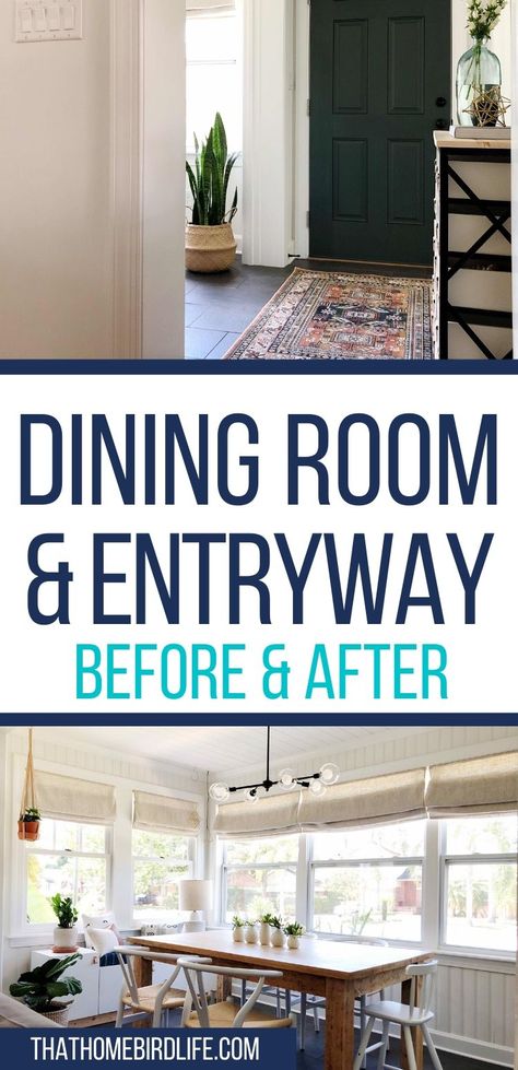 Small Entry Dining Room Combo, Entryway And Dining Room Combo, Entryway Dining Room Front Entry, Front Door Into Dining Room Entryway, Dining Room Near Front Door Entryway, Dining Room At Entrance Of House, Repurpose Dining Room Space, Dining Room Entryway Combo, Repurpose Dining Room