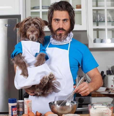 Topher Brophy and his dog Rosenberg have taken Instagram by storm with their cute photographs of matching outfits Meet Topher, Pet And Owner Costumes, Dog Ears Costume, Cat Photoshoot, Dog Ears Headband, Crochet Newborn Outfits, Pet And Owner, Dog And Owner, Poodle Cuts