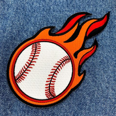 Top Quality Baseball Embroidered Patch 6-inches wide at longest point. Center ball is 3-inches wide. Original design copyright Cypress Collectibles Inc. Counterfeiters will be sued. Car Patches, Baseball Applique, Baseball Helmet, Custom Embroidered Patches, Rhombus Shape, Velcro Patches, Patches Fashion, Baseball Design, Custom Patches