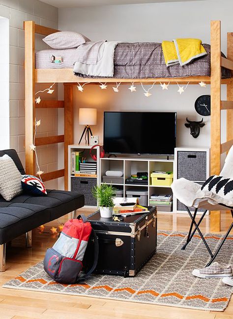 20 Brilliant Dorm Room Organization For Everything You Want | Home Design And Interior Apartment Bedroom College, Dorm Room Organization Diy, Small Apartment Bedrooms, Room Storage Diy, College Bedroom, Dorm Room Hacks, Dorm Room Storage, Dorm Diy, Dorm Room Diy