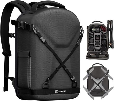 TARION Hardshell Camera Backpack Bag: 3-side Hard Case Camera Backpack Photography Bag DSLR Backpack Bag with Waterproof Raincover Laptop/Tripod Compartment for Men Women Photographers Black Photography Backpack, Dslr Backpack, Women Photographers, Backpack Photography, Photography Essentials, Dslr Camera Bag, Photography Bags, Camera Backpack, Backpacking Gear