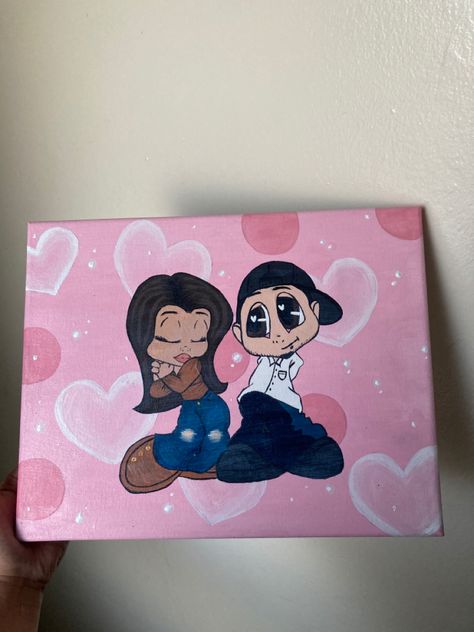 Valentine’s Day Paintings For Boyfriend, Painting To Paint For Boyfriend, Painting Idea For Girlfriend, Paintings With Boyfriend, Couples Christmas Painting Ideas, What To Paint My Boyfriend, Painting For My Bf, Painting Boyfriend Gift, Painting To Give To Boyfriend