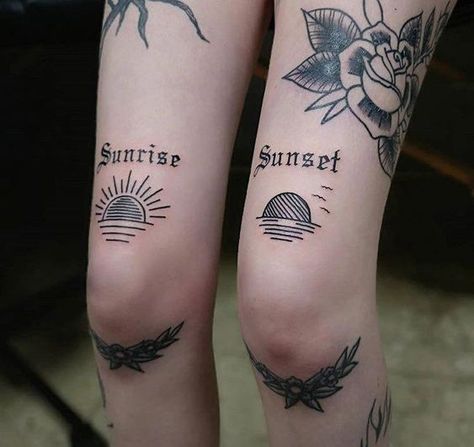 Tattoo Knee, Minimalistic Tattoos, Typography Tattoo, Sunset Tattoos, Text Tattoo, Fotografi Digital, Leg Tattoo Men, Knee Tattoo, Minimalist Tattoos