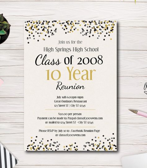 High School Reunion College Reunion Printable Invitation AND - Etsy School Reunion Invitations, School Reunion Decorations, Class Reunion Planning, Class Reunion Invitations, 10 Year Reunion, High School Class Reunion, Reunion Invitation, College Reunion, Reunion Decorations