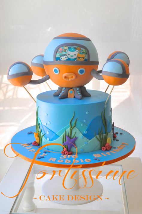 The Octopod Cake - Cake by Tortissime Cake Design Octaunauts Cake, Octonots Cake, Octopod Cake Octonauts, Octonauts Cake, Octonauts Birthday Party, Octonauts Party, 4th Birthday Cakes, Childrens Birthday Cakes, Round Cake