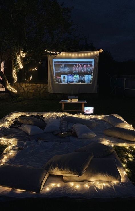 Holiday Styling 19FT Giant Inflatable Outdoor Projector Screen – 230” Blow Up TV Projector Outside Movie Night, Movie Party At Home, Outside Projector Ideas, Projector In Backyard, Outdoor Projector Movie Night, Inflatable Movie Screen Party, Backyard Projector Ideas, Outside Projector Screen, Projector Outdoor Backyard Movie Nights