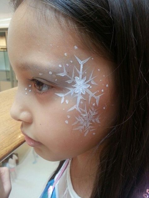 Kids Temporary Tattoos, Frozen Face Paint, Princess Face Painting, Fair Face, Frozen Face, Christmas Face Painting, Princess Face, Face Painting Easy, Winter Face