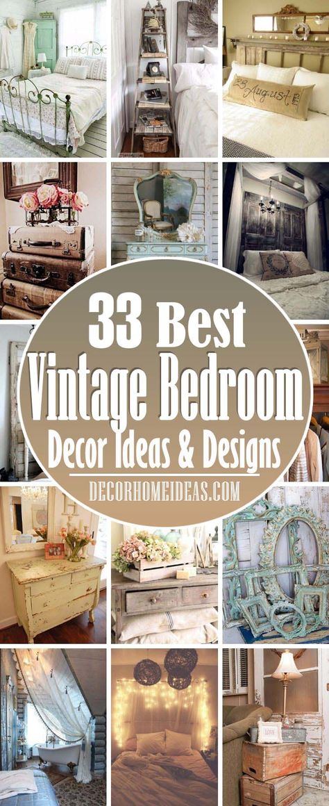 Vintage Decorating Ideas For Bedroom, Country Shabby Chic Decor Bedroom, Vintage Decor For Bedroom, Vintage Look Bedroom Ideas, Bed Rooms Ideas Vintage, Vintage Farmhouse Style Bedroom, Vintage Master Bedrooms Decor Cozy, Vintage Cottage Decor Bedroom, Vintage Bedding Aesthetic