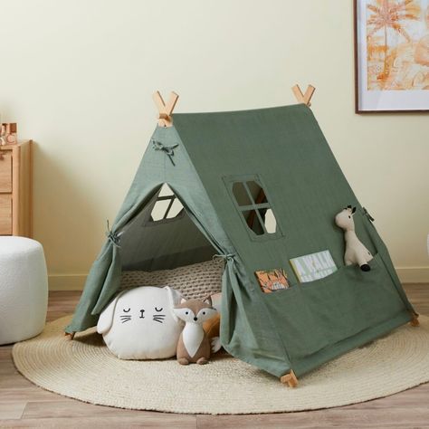 Introducing the new range of Mocka Kids Teepees - where little imaginations come to life! From cozy reading nooks to adventurous hideaways, our Henley Teepees, available in Blush Pink and Grey Gingham, and the Minka House in Khaki are designed to spark creativity and provide hours of fun for your little ones. #mocka #kidsroom #kidsplay #teepee #playhouse #trending #style #homedecor #interiordesign #interior #decor #homedesign #interiors #house #homesweethome #livingroom #instahome #chic Minka House, Tent House For Kids, Playroom Essentials, Kids Cubbies, Window Opening, Easy Room Decor, Play With Friends, Cosy Interior, Bamboo Poles