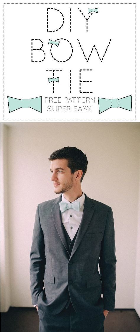 Sew Ins, Tie Patterns Diy, Bow Tie Pattern, Sewing Men, Bowtie Pattern, Tie Pattern, Trendy Sewing, Diy For Men, Diy Bow